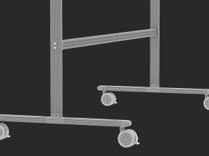 whiteboard with rolling stand 3D Model