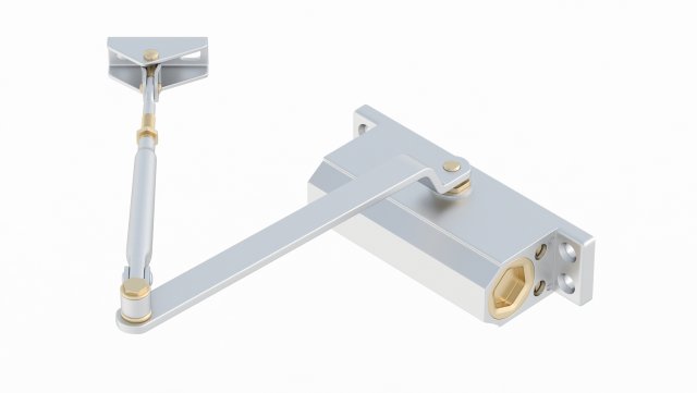 hydraulic door closer 3D Model .c4d .max .obj .3ds .fbx .stl .blend 
