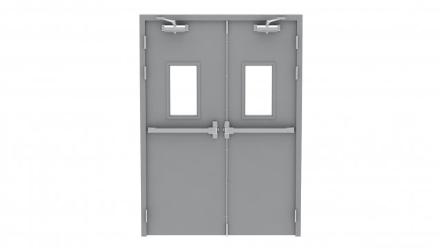 double fire exit door Model 3D .c4d .max .obj .3ds .fbx .stl .blend 