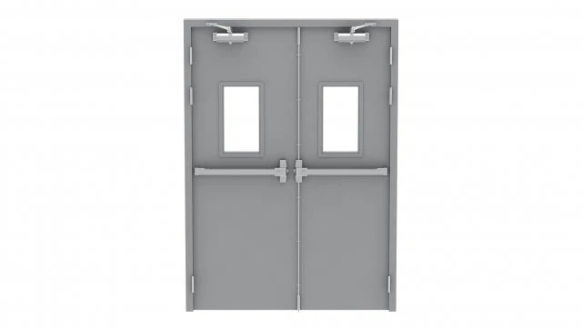 double fire exit door 3D Model .c4d .max .obj .3ds .fbx .stl .blend 