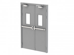 double fire exit door Model 3D