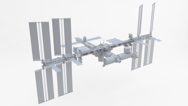 iss international space station no texture 3D Model .c4d .max .obj .3ds .fbx .stl .blend