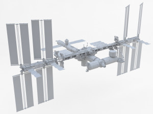 iss international space station no texture 3D Model