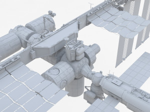 iss international space station no texture 3D Model
