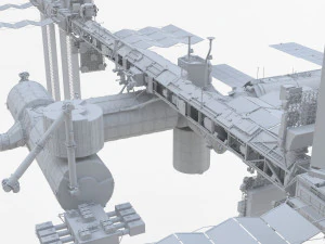 iss international space station no texture 3D Model
