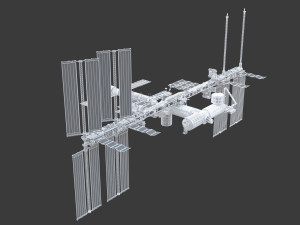 iss international space station no texture 3D Model