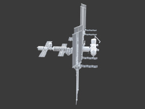 iss international space station no texture 3D Model