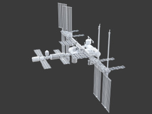 iss international space station no texture 3D Model