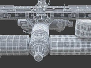 iss international space station no texture 3D Model
