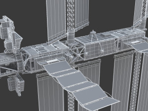iss international space station no texture 3D Model