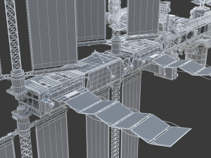 iss international space station no texture 3D Model