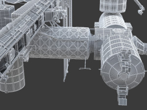 iss international space station no texture 3D Model
