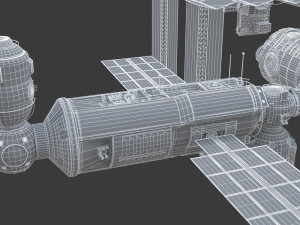 iss international space station no texture 3D Model