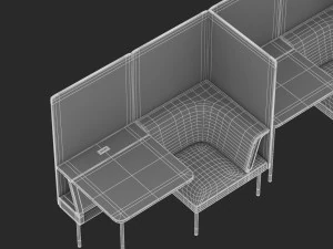 Esta&ccedil;&atilde;o de trabalho Herman Miller p&uacute;blica 9 Modelo 3D