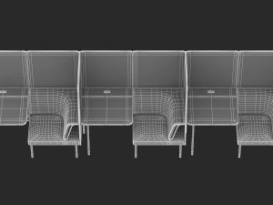 9 office workstation collection 3D Model