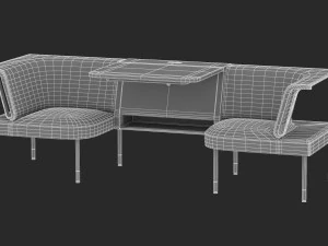 9 office workstation collection 3D Model