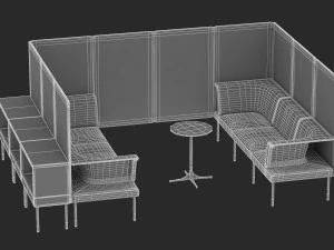 9 office workstation collection 3D Model