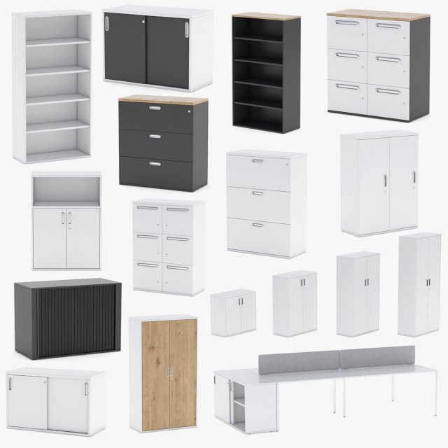 14 storage cabinets collection 3D Модель .c4d .max .obj .3ds .fbx .stl .blend 