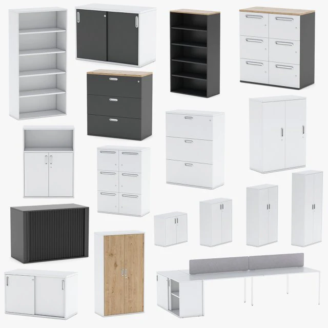 14 storage cabinets collection 3D Model .c4d .max .obj .3ds .fbx .stl .blend 