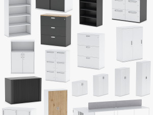 14 storage cabinets collection 3D Model