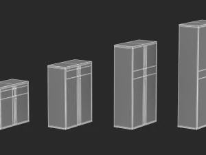 14 storage cabinets collection 3D Model