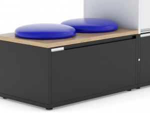 herman miller storage cabinet meridian 2 3D Модель