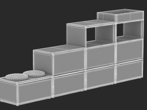 herman miller storage cabinet meridian 2 3D Модель