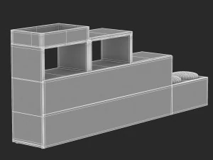 arm&aacute;rio de armazenamento herman miller meridian 2 Modelo 3D
