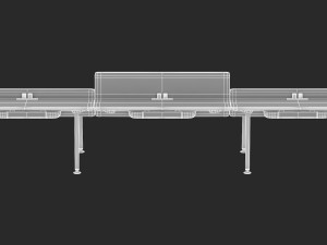 herman miller desk memo 4 Modelo 3D