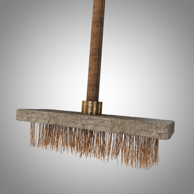 vintage broom 3D 모델 .c4d .max .obj .3ds .fbx .stl .blend 