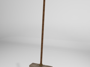 vintage broom 3D 모델