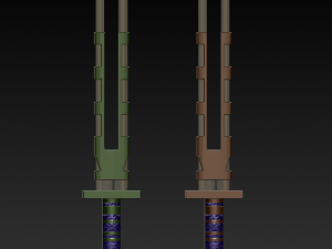 double blade sword 3D 模型
