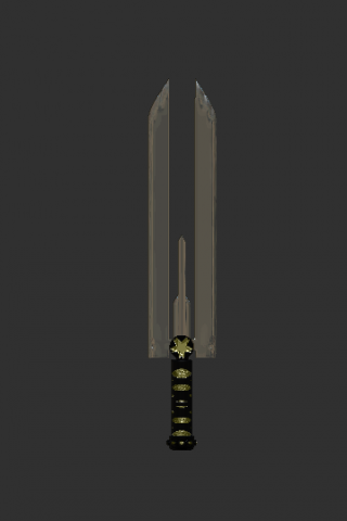 3-blade legendary sword 3D-Modell .c4d .max .obj .3ds .fbx .stl .blend 