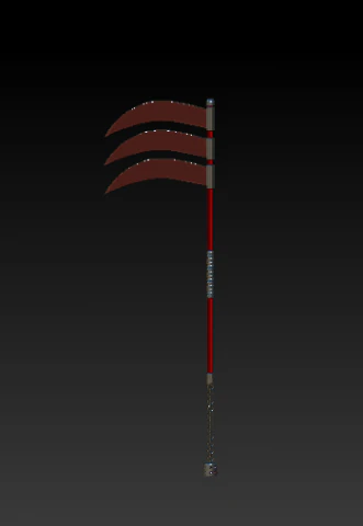 three-blade sickle with chain 3D Model .c4d .max .obj .3ds .fbx .stl .blend 