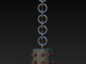 three-blade sickle with chain Modelo 3D