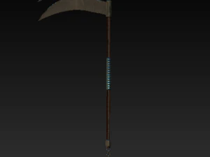three-blade sickle with chain 3D Model