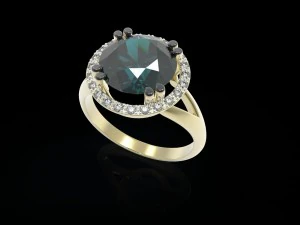 the ring with a gems 3D Print Model