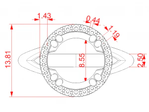 the ring with a gems 3D Print Model