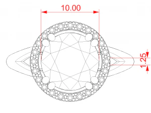 the ring with a gems 3D Print Model