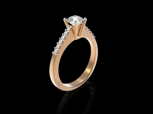 jewellery ring with gems 3D Print Model