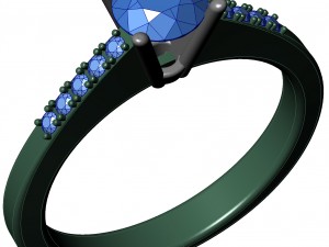 jewellery ring with gems 3D printmodel