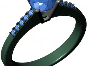 jewellery ring with gems 3D Print Model