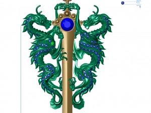 liontin dua naga Model Cetak 3D