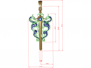 pendant two dragons 3D Print Model