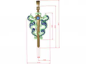 pendant two dragons 3D Print Model