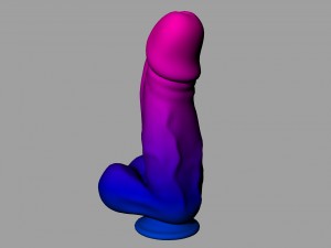 lowpoly dildo penis colored 3D Model