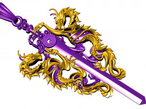 dua naga dengan sisi belakang lainnya Model Cetak 3D