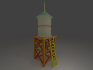 water tower low poly 3D Model