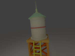 water tower low poly 3D 模型