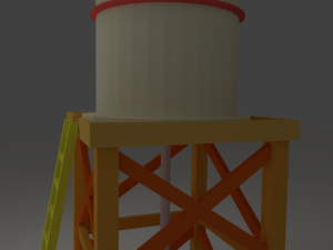 water tower low poly 3D 模型